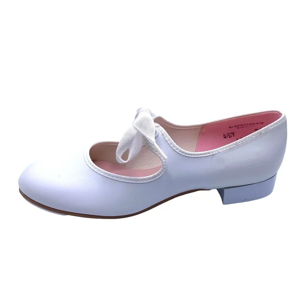 Capezio Mary Jane Tap Shoes White Womens 4.5 Girls 3 Dance New Recital 625